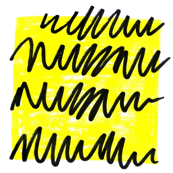 Bright yellow and black abstract illustration — Stock Photo, Image