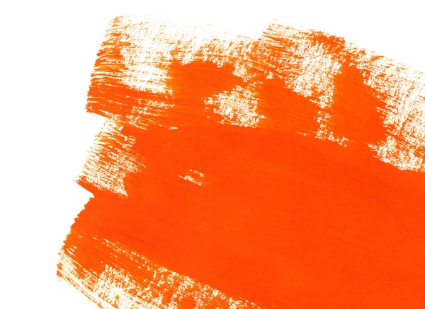 Orange handritad färg konsistens på vit bakgrund — Stockfoto