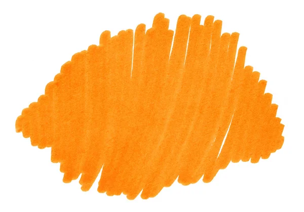 Textura dibujada a mano naranja abstracta sobre fondo blanco — Foto de Stock