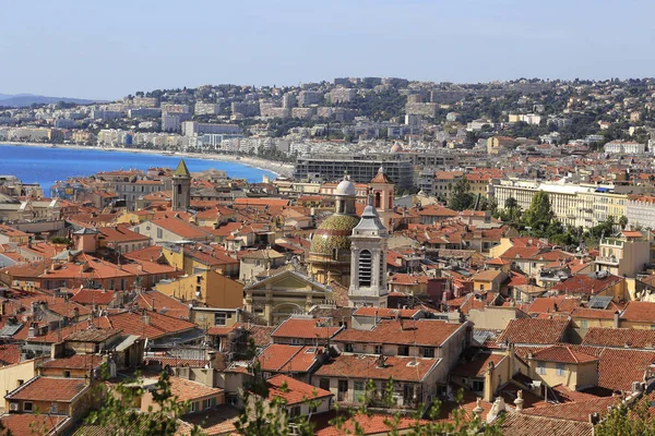 Nizzai panoráma, Cote d 'Azur, Francia riviéra, Franciaország — Stock Fotó