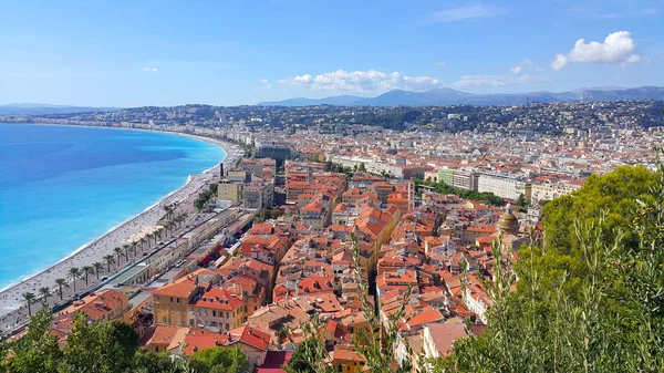 法国里维拉市Cote d'Azur的尼斯市全景 — 图库照片
