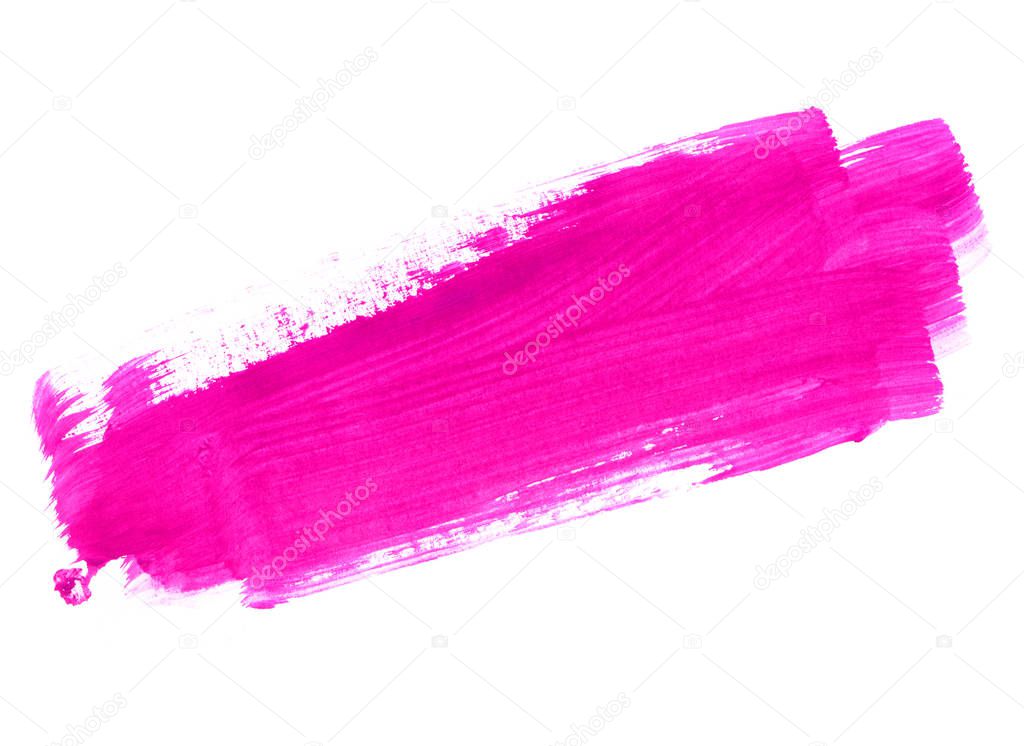 Pink hand drawn paint texture on white background