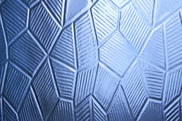 Glas Met Decoratief Abstract Patroon Donkerblauwe Achtergrond — Stockfoto