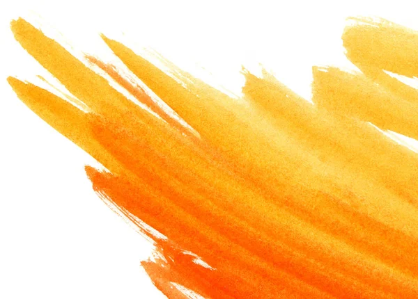 Brilhante Colorido Laranja Abstrato Aquarela Pintura Traços Fundo Branco — Fotografia de Stock