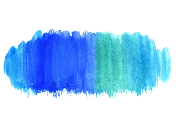 Ярко Голубая Абстрактная Акварельная Форма Белом Фоне — стоковое фото