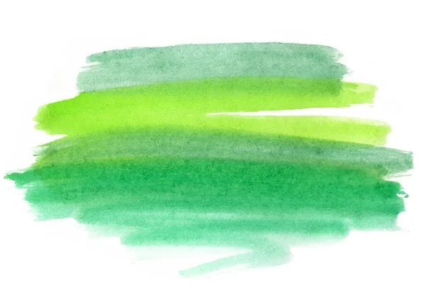 Bright Green Abstract Watercolor Shape White Background — Stock Photo, Image