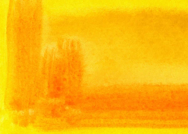 鮮やかな黄色とオレンジの抽象的な水彩画の背景 — ストック写真