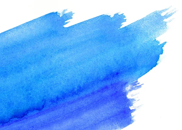 Leuchtend Blaue Abstrakte Aquarellform Auf Weißem Hintergrund Zur Gestaltung — Stockfoto