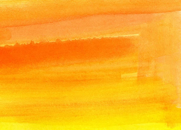 鮮やかな黄色とオレンジの抽象的な水彩画の背景 — ストック写真