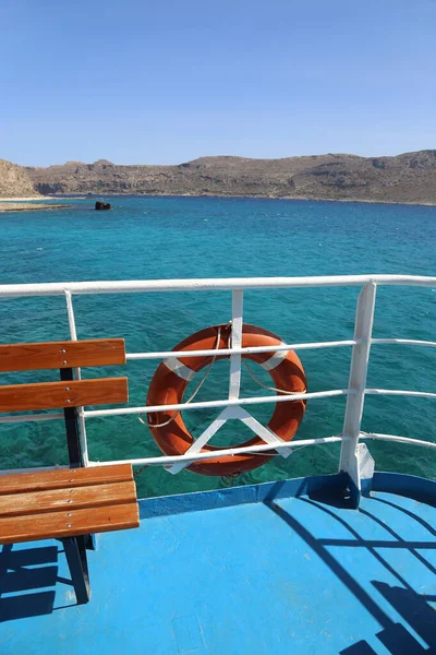 Vacker Havsutsikt Från Fartygets Däck Till Kreta Grekland — Stockfoto