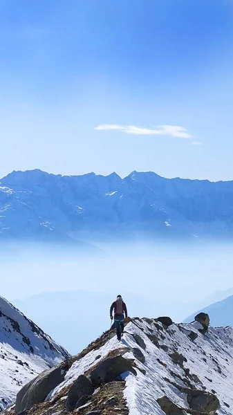 Alpinista Montagna Caucaso — Foto Stock