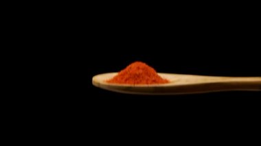 Wooden spoon with red pepper powder