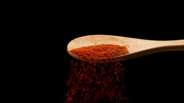 Seasoning mixture in wooden spoon — Stok video