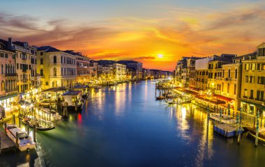 Venedik, İtalya 'daki Kanal Grande