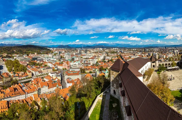 Letecký pohled na v Lublani — Stock fotografie