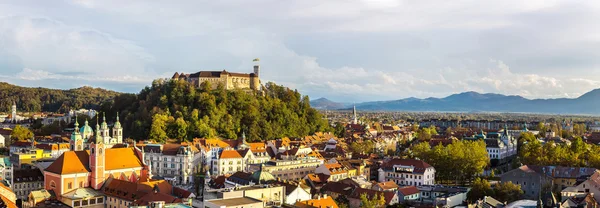 Letecký pohled na v Lublani — Stock fotografie