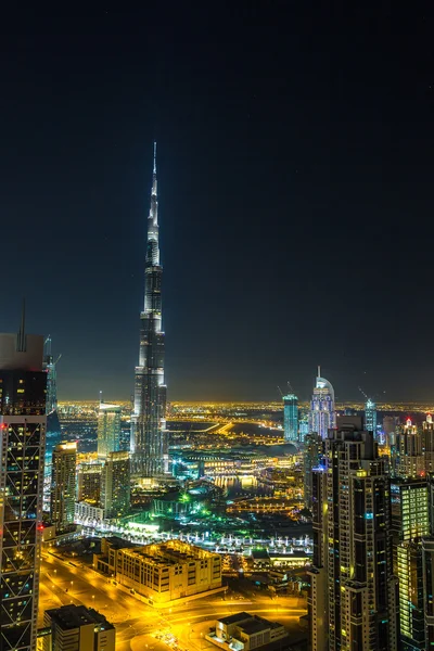 Dubai di notte, Emirati Arabi Uniti — Foto Stock