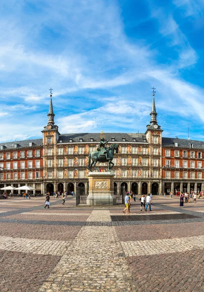 Posąg Filipa III Plaza Mayor w Madrycie — Zdjęcie stockowe