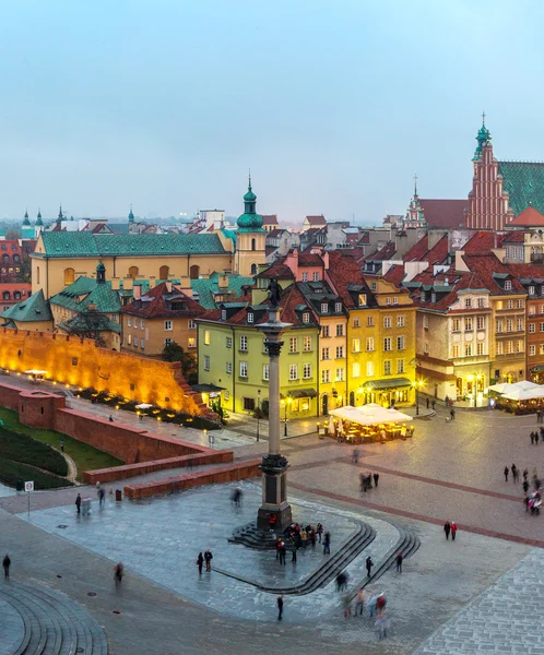 Warsaw at night in Poland — Stock Photo, Image