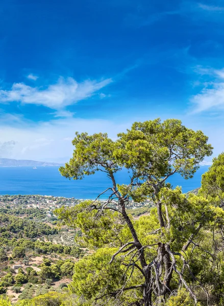 Panorámás tájat a Aegina sziget — Stock Fotó