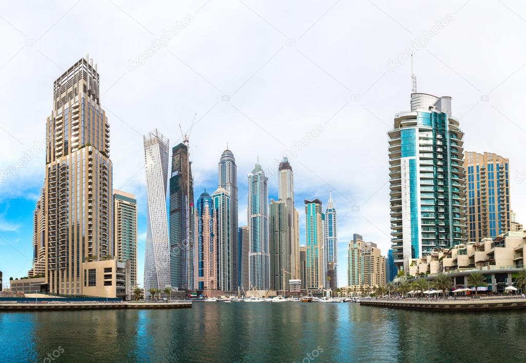 Panorama of Dubai marina