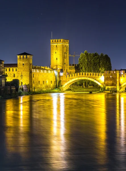Zamek Vecchio w Verona, Włochy — Zdjęcie stockowe