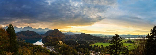 Alps and lakes at sunset in Germany — Stock Photo, Image