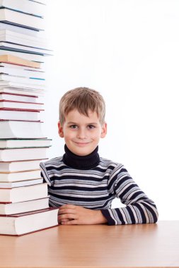 sevimli öğrenci ve kitaplar