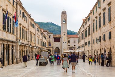 Walking street in old city Dubrovnik clipart