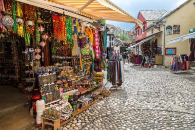 Street market in Mostar clipart