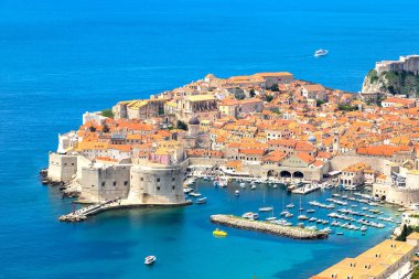 Aerial view of old city Dubrovnik clipart