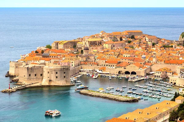 Vista aérea de la ciudad vieja Dubrovnik — Foto de Stock