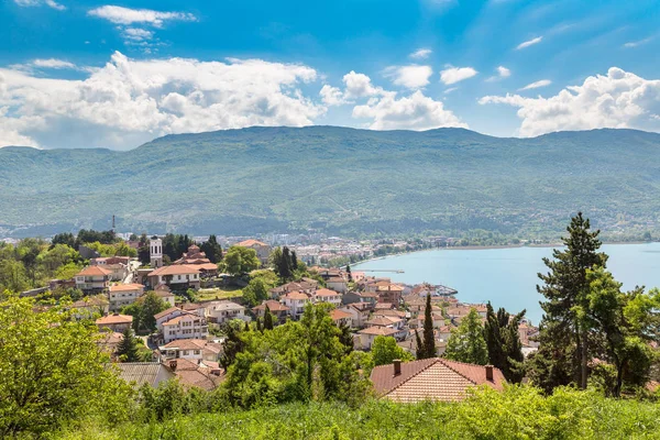 Ohrid város és tó-Ohrid, Makedónia — Stock Fotó