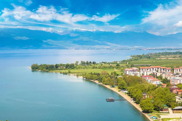 Ohri şehir ve Ohri Gölü, Makedonya — Stok fotoğraf