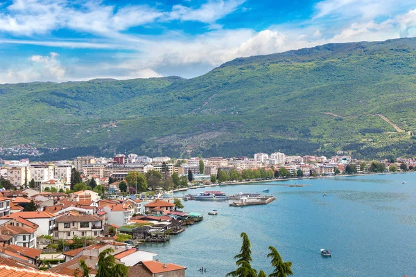 Ohrid város és tó — Stock Fotó