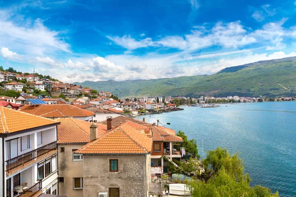 Ohrid város és tó-Ohrid, Makedónia — Stock Fotó