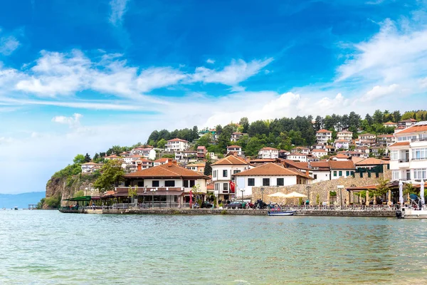 Οχρίδα πόλη και στη λίμνη Οχρίδα, πΓΔΜ — Φωτογραφία Αρχείου