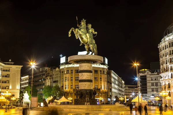 Alexandre, o Grande Monumento em Skopje — Fotografia de Stock