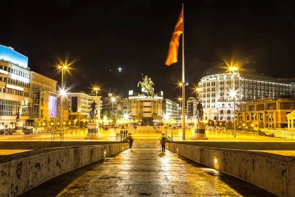 Alexandre, o Grande Monumento em Skopje — Fotografia de Stock