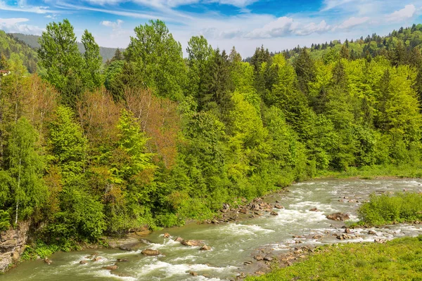 Гірська річка в літній день — стокове фото