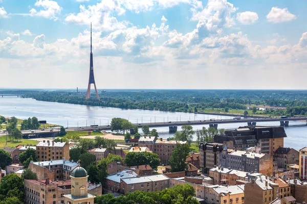 Panorama-Luftaufnahme der Riga — Stockfoto