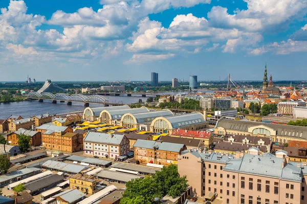 Panorama Flygfoto över Riga — Stockfoto