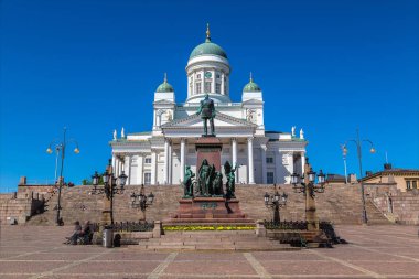 Cathedral and tsar Alexander II clipart