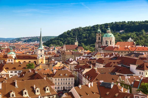 Nádherný letecký pohled z Prahy — Stock fotografie