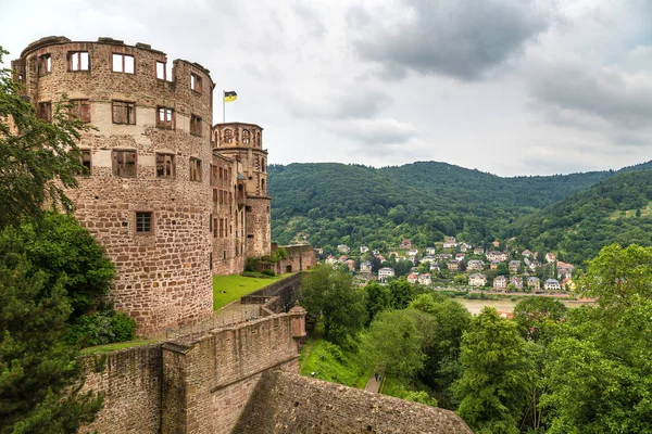 Vista de Heidelberg e ruínas — Fotografia de Stock