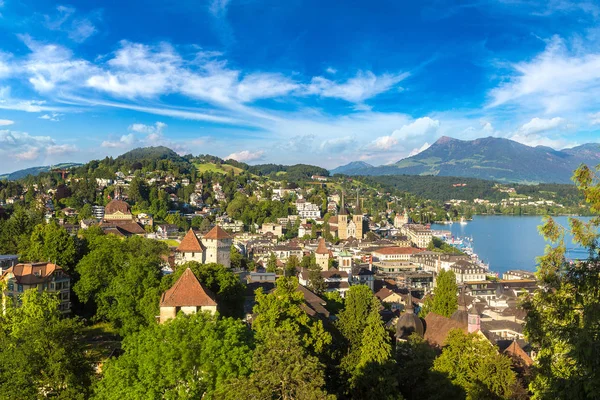 Panorama Flygfoto över Luzern — Stockfoto