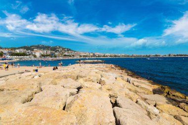 İnsanlar Cannes Beach