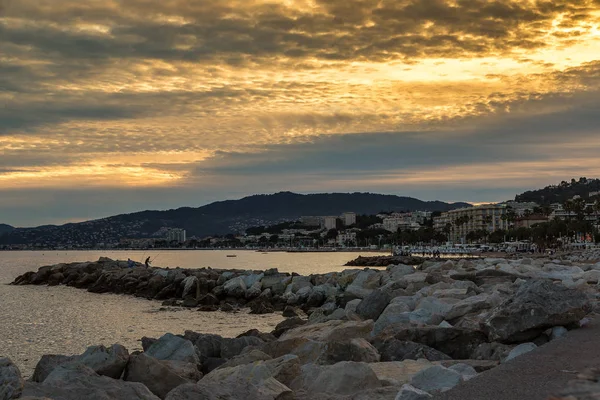 Magic sunset in Cannes — Stock Photo, Image