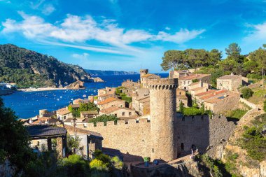 Beach at Tossa de Mar and fortress clipart