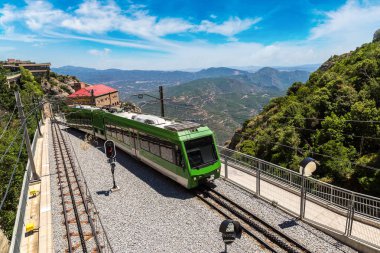 Montserrat monorail railway train clipart
